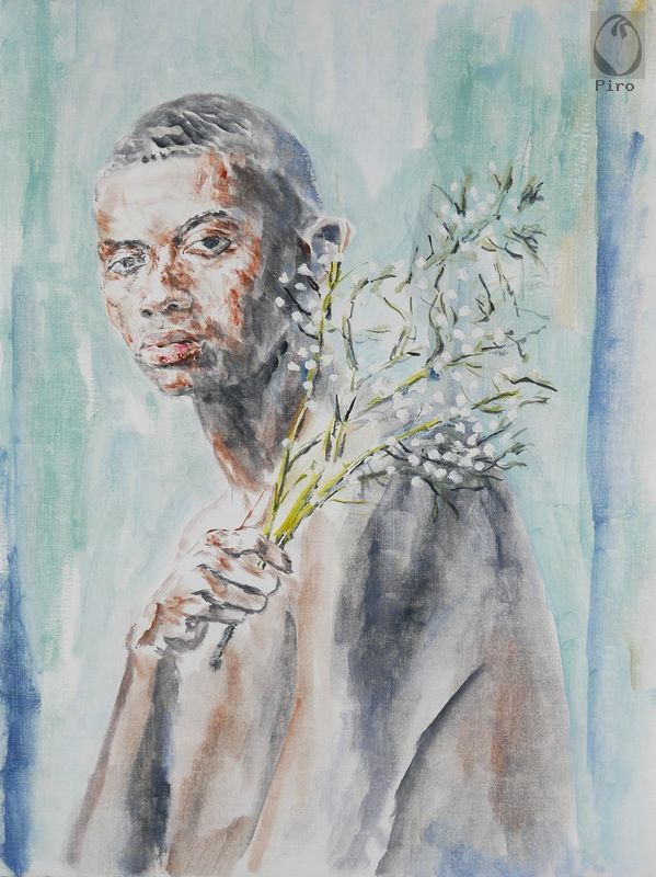 oil on paper - olio su carta di Piro